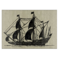 Silhouette du navire avec voiles de billage