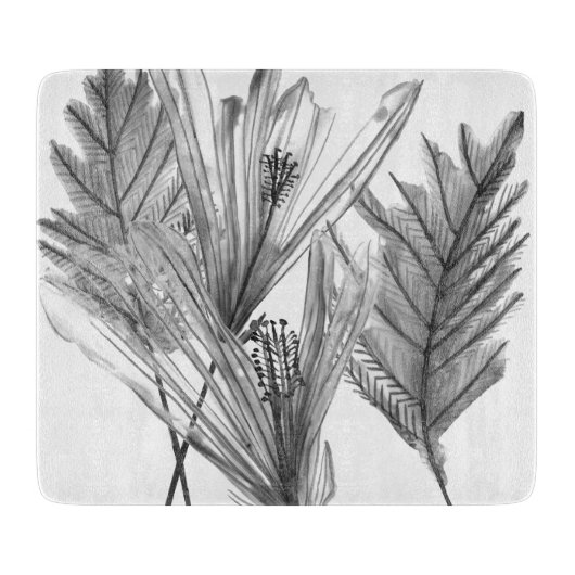 Planche À Découper Silhouette florale - gris (Devant)