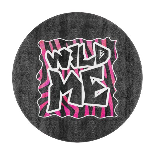 Planche À Découper Silhouette noir et rose chaud Zèbre (Devant)