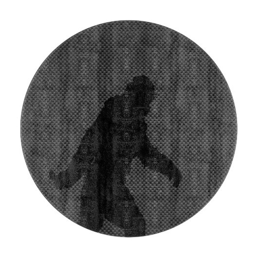Planche À Découper Silhouette Noire Bigfoot Style Fibre de Carbone (Devant)