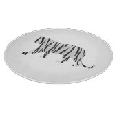 Planche À Découper Silhouette Tiger noir et blanc (Coin)