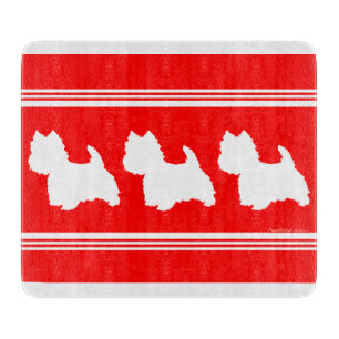 Planche À Découper Silhouette Westie Rouge