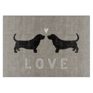 Planche À Découper Silhouettes de Basset Hound Amour