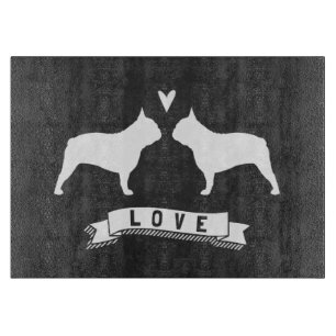 Planche À Découper Silhouettes de Bouledogue Français Amour