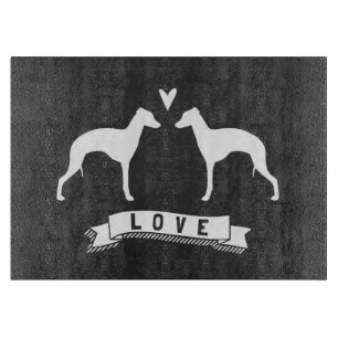 Planche À Découper Silhouettes de Lévrier Italien Amour