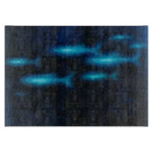 Planche À Découper Silhouettes de poisson bleu translucide (Devant)