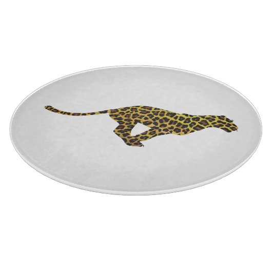 Planche À Découper Siloette léopard Brown et jaune (Coin)