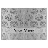 Planche À Découper Silver gray damask (Devant)