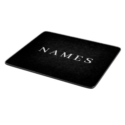 Planche À Découper Simple Black Custom Ajouter Votre Nom Élégant (Coin)