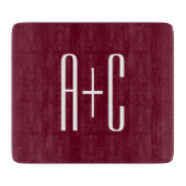 Planche À Découper Simple Couples | White & Burgundy (Devant)