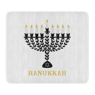 Planche À Découper Simple Festival des Lumières Menorah Hanukkah