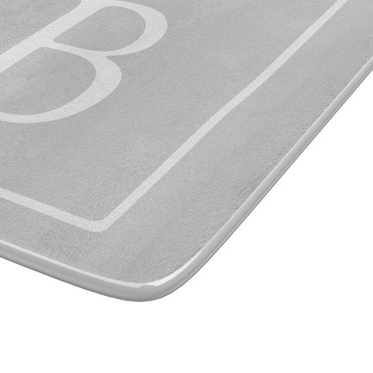 Planche À Découper Simple Light Grey monogram (Coin)