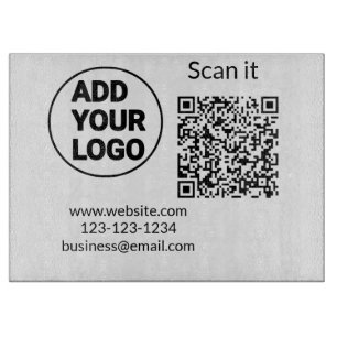 Planche À Découper Simple minimal q r code add logo scan code name we