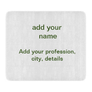 Planche À Découper Simple minimal vert ajoutez votre texte nom photo