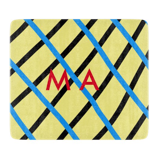 Planche À Découper Simple monogramme ajouter votre nom lettre man min (Devant)