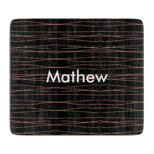 Planche À Découper Simple monogramme ajouter votre nom lettre man min (Devant)