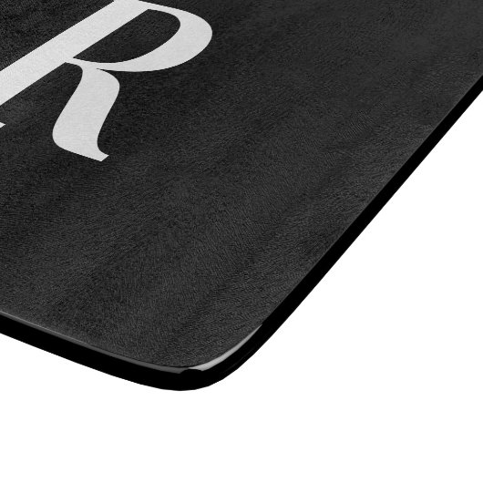 Planche À Découper Simple Monogramme noir et blanc (Coin)