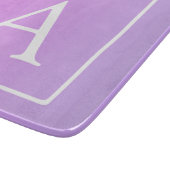 Planche À Découper Simple Monogramme | Ombré Rose/Violet Subtil (Coin)