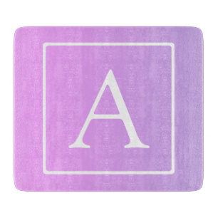 Planche À Découper Simple Monogramme   Ombré Rose/Violet Subtil