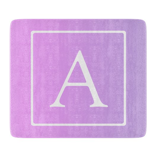 Planche À Découper Simple Monogramme | Ombré Rose/Violet Subtil (Devant)