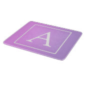 Planche À Découper Simple Monogramme | Ombré Rose/Violet Subtil (Coin)