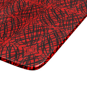 Planche À Découper Simple Scribble Carreaux miroir Rouge