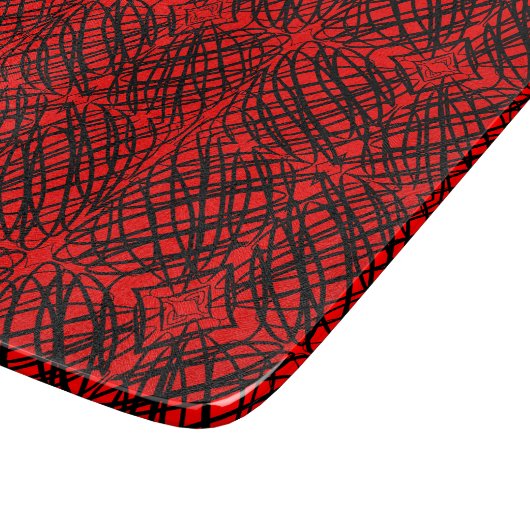 Planche À Découper Simple Scribble | Carreaux miroir | Rouge | (Coin)