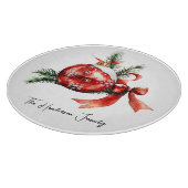 Planche À Découper Simple Script Aquarelle Ornement de Noël (Coin)