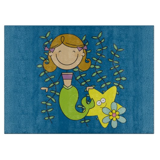 Planche À Découper Sirène d'une chevelure de Brown (Devant)