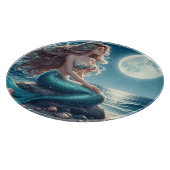 Planche À Découper Sirène sur la plage la nuit (Coin)