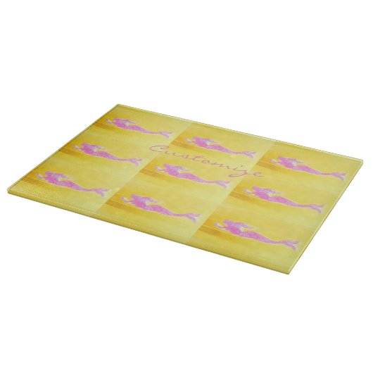 Planche À Découper sirènes de natation roses (Coin)