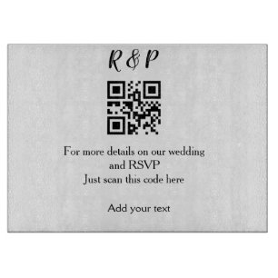 Planche À Découper site web de mariage rsvp q r code ajouter nom text