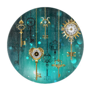 Planche À Découper Skeleton Keys on Green Background