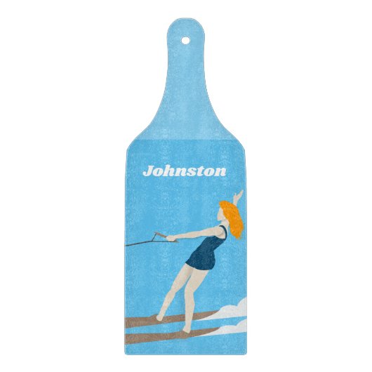Planche À Découper Ski nautique de style vintage (Devant)