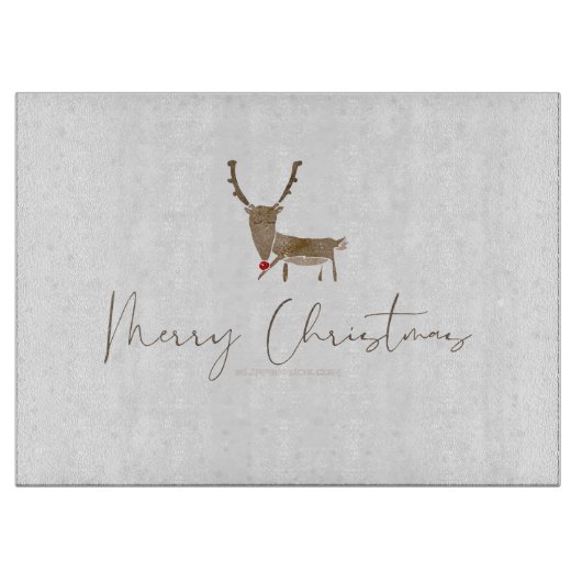 Planche À Découper SlipperyJoe Joyeux rennes de Noël renne rouge nez (Devant)