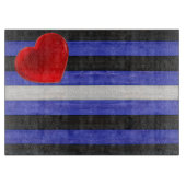 Planche À Découper SlipperyJoe's cuir drapeau orgueil noir bleu royal (Devant)