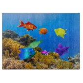 Planche À Découper SlipperyJoe's Fish Pride tropicale vert bleu pourp (Devant)