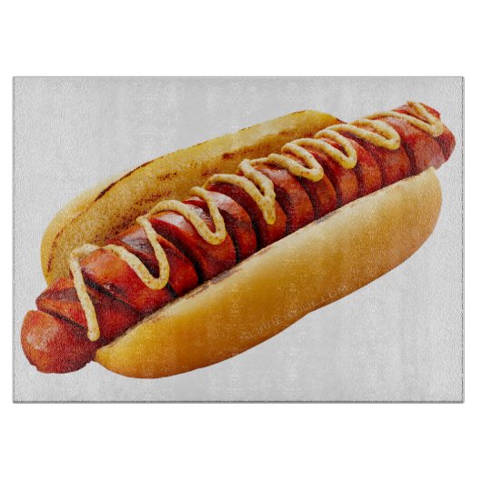 Planche À Découper SlipperyJoe's hot dog niché doucement pain jaune v (Devant)