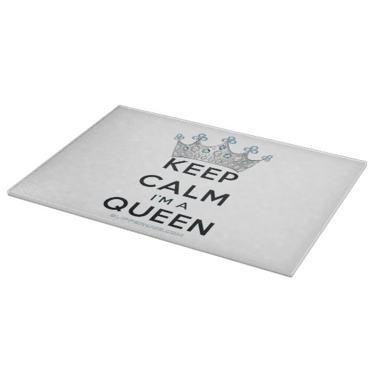 Planche À Découper SlipperyJoe's Keep Calm Queen couronne joyaux a (Coin)