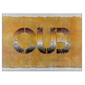 Planche À Découper SlipperyJoe's petit ours mot orange-brun pro (Devant)