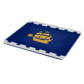 Planche À Découper Small glass cutting board with flag of Quebec City (Coin)