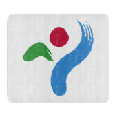Planche À Découper Small glass cutting board with flag of Seoul (Devant)