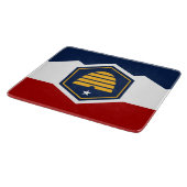 Planche À Découper Small glass cutting board with flag of Utah, USA (Coin)