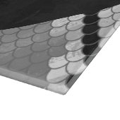 Planche À Découper Snakeskin Gris, blanc et noir Monogramme (Coin)