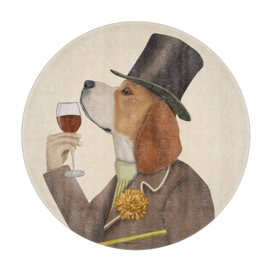 Planche À Découper Snob de vin beagle (Devant)