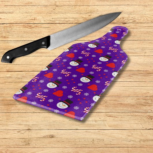 Planche À Découper Snowflakes Snowman Sucres de canne Arrière - plan 