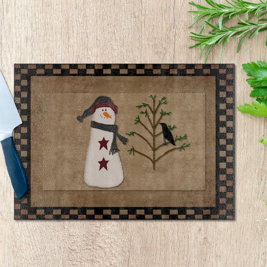 Planche À Découper Snowman Avec Planche À Découpe En Verre Arbre