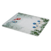 Planche À Découper Snowman Scène Custom Cutting Board (Coin)