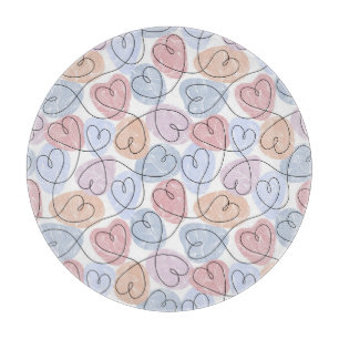 Planche À Découper Soft Hearts : Continuous Line Valentine's