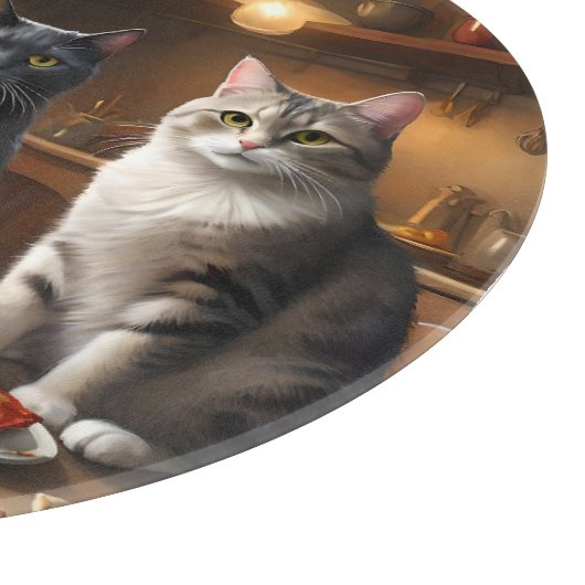 Planche À Découper Soirée Pizza Chat, (Coin)